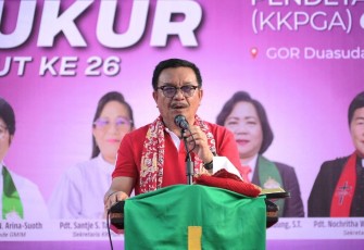 Walikota Bitung saat memberikan sambutan