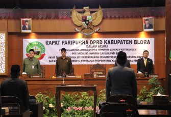Bupati Blora Arief Rohman saat rapat paripurna bersama DPRD kabupaten Blora.
