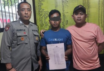 Salah satu pelaku penganiayaan yang ditangkap oleh anggota Satreskrim Polres Tulungagung