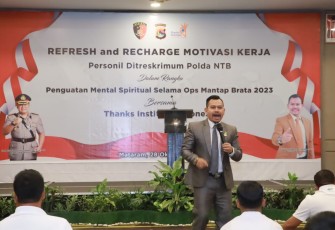 Polda NTB Datangkan Motivator Thanks Institute Refresh Otak dan Recharge Hati Anggotanya
