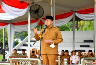 Apel pagi perdana di tahun 2023, di Lapangan Sepak Bola, Dolok Pop Estate, Kecamatan Lima Puluh.