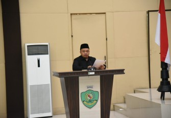 Bupati Tapanuli Selatan (Tapsel) Dolly Pasaribu menyampaikan Nota Pengantar Laporan Keterangan Pertanggungjawaban (LKPJ) Bupati Tapsel Tahun 2022 di Ruang Rapat Paripurna DPRD Tapsel, Jalan Prof Lafran Pane, Sipirok, Selasa (2/5).