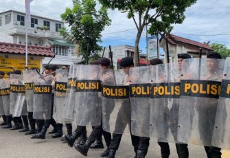 Bentuk Kesiapan Hadapi Unras, Polres Tapsel Latihan Dalmas