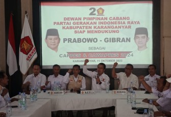 Rapat Pimpinan Cabang di kantor DPC Gerindra Kabupaten Karanganyar