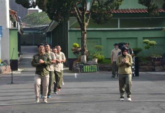 Anggota Penrem 073/Mkt ikut andil dalam senam SKJ 88