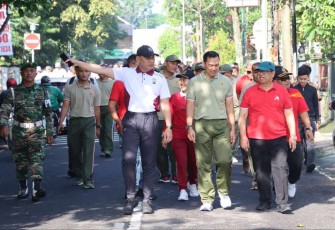 Olahraga bersama prajurit Kodim Tulungagung 