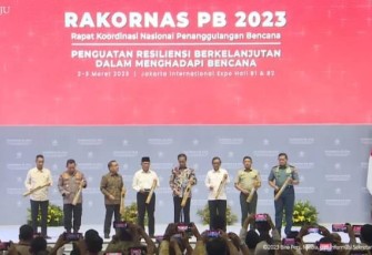 Danrem 081/DSJ Kolonel Inf Deni Rejeki mengikuti rakornas penanggulangan bencana 2023 di Jakarta 