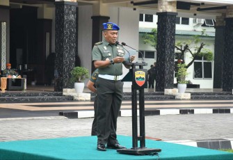Kasdam I/BB Brigjen TNI Rifky Nawawi saat memberikan sambutan 