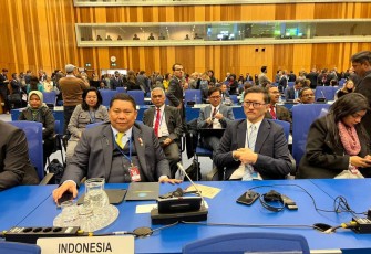 Kepala BNN RI Dr Petrus Reinhard Golose saat CND ke-66 di Wina Austria, Senin (13/3)