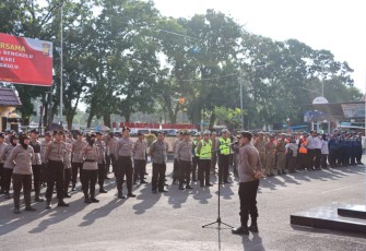 Amankan Malam Puncak HUT Kota Bengkulu ke-304, Polresta Bengkulu Gelar Apel Gabungan