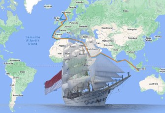 Rute mengelilingi dunia KRI Dewa Suci