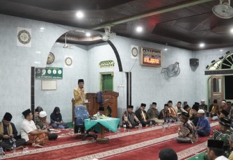 TSR I Pemkab Limapuluh Kota disambut ratusan jamaah Masjid Nur Huda, Nagari Koto Bangun.