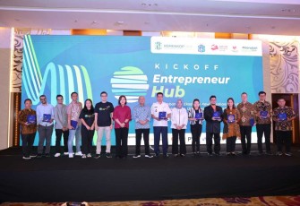MenkopUKM Teten Masduki saat acara launching Entrepreneur Hub di Jakarta, Rabu (5/4) 