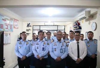 Kakanwil Kemenkumham Banten Tejo Harwanto bersama jajaran Lapas Cilegon