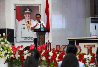 Wali Kota Bitung Saat Memberikan Sambutan 