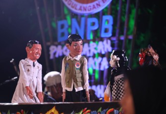 Wayang golek BNPB di Kabupaten Sumedang, Sabtu (8/7)