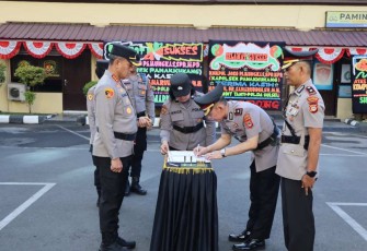 Kapolrestabes Makassar Kombes Pol Mukhamad Ngajib saat Sertijab, Jum'at (11/8)