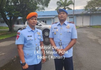 Dansatpom Lanud Soewondo Mayor POM Sadin Ajie