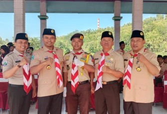 Hari Pramuka Ke-62 di wilayah desa binaan, Senin (14/8)
