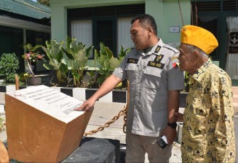 Kasrem 081/DSJ Letkol Inf Yuli Eko Purwanto saat menerima audensi veteran RI, Senin (14/8) 