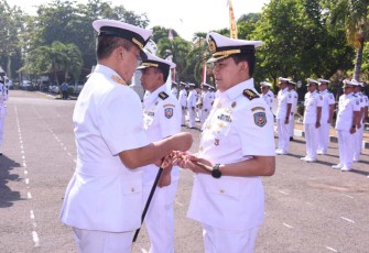 Kolonel Laut (T) Ivan Syafari saat dilantik menjadi Danpusdiktek Kodiklatal, Jum'at (18/8)
