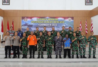 Latihan Penanggulangan Bencana di Koarmada III Sorong, Kamis (31/8)