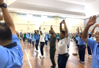 Olahraga bersama prajurit Wing Udara 3 Biak, Minggu (24/9)