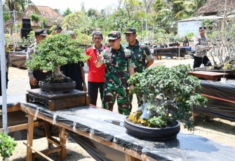 Dandim 0802/Ponorogo Letkol Inf Hirta Juni Adriansyah saat kontes bonsai, Jum'at (6/10)
