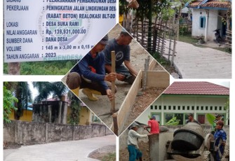 Pemdes Suka Rami Tingkatkan Jalan Lingkungan Desa 