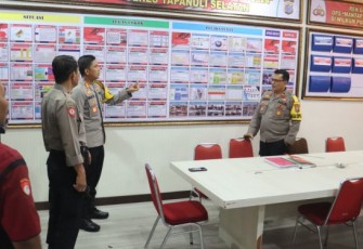 Kapolres Tapanuli Selatan (Tapsel), AKBP Imam Zamroni, SIK, MH, melakukan inspeksi mendadak (Sidak) ke Posko Ops Mantap Brata Toba, Jumat (20/10/2023)