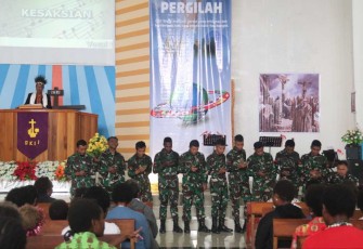 Grup Vokal Tri Dharma, Iringi Ibadah Minggu di GKII Intan Jaya