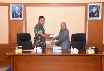 Wadan Koharmatau Marsma TNI Joseph Rizki Prabowo saat Exit Meeting Pemeriksaan Interim BPK RI, Jum'at (24/11)