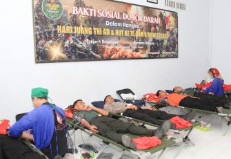 Hari Juang TNI AD ke-78 dan HUT ke-75 Kodam V Brawijaya, Kodim 0806/Trenggalek Gelar Kegiatan Donor Darah 