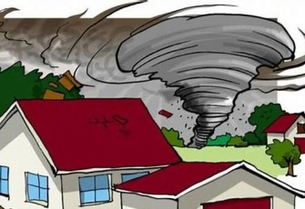 Ilustrasi Terjangan Angin Puting Beliung (Foto : Ist.)