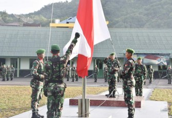 Upacara bendera prajurit Korem 023/KS
