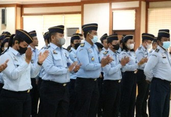 Apel pagi 2023 jajaran Kanwil Kemenkumham Bali, Senin (2/1)