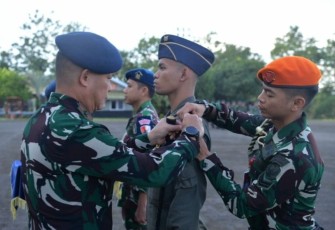 Danlanud Sultan Hasanuddin Marsma TNI David Yohan Tamboto saat membuka latihan Sriti Gesit Tahun 2023