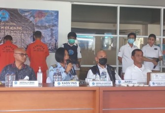 Kanwil Kemenkumham DKI Jakarta saat memberikan keterangan pers 