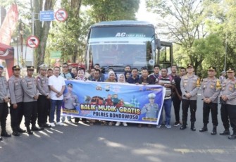 Mudik gratis bersama Polres Bondowoso 