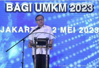 Direktur Ekonomi Digital Direktorat Jenderal Aplikasi Informatika Kementerian Kominfo I Nyoman Adhiarna dalam acara peluncuran Program Adopsi Teknologi Digital 4.0 dan Inkubasi Bisnis bagi UMKM di Jakarta, Senin, (22/5)
