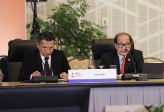 SeskemenkopUKM Arif Rahman dalam forum 29th APEC SME Ministeral Meeting di Jakarta, Jum'at (25/8)