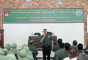 Penyuluhan hukum Prajurit Kodim 0720/Rembang, Selasa (12/9)