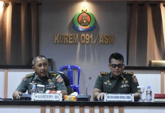 Dandim 0902/Berau Letkol Inf Dony Fatra saat pemaparan kesiapan TMMD ke 118, Kamis (21/9)