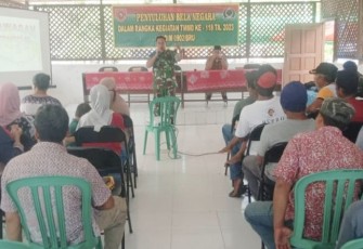 Penyuluhan bela negara untuk masyarakat di lokasi TMMD 