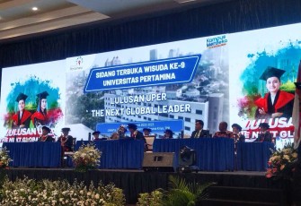 Sidang terbuka wisuda ke 9 Universitas Pertamina, Jakarta, Selasa (31/10)