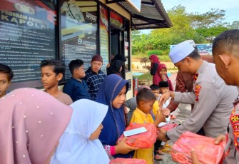 Ipda Andi Ananta saat Santuni Puluhan Anak Yatim