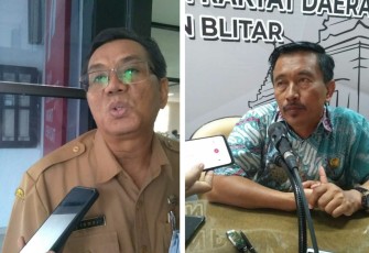 Kepala Bappeda Kabupaten Blitar Jumali (kiri), Wakil Ketua DPRD Kabupaten Blitar Mujib (kanan). (foto : Faisal NR / Klikwarta.com)