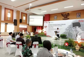 Walikota Blitar Santoso Buka Forum Konsultasi Publik Ranwal RKPD Kota Blitar Tahun 2024 (Foto : Faisal NR / Klikwarta.com)