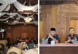 Wakil Bupati Blitar Rahmat Santoso Mengumpulkan Lurah se- Kabupaten Blitar, Senin 9 Oktober 2023.