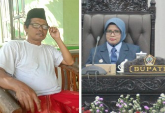 Ketua Ormas PPI Pimcab Kab. Blitar Mujianto (kiri) dan Bupati Blitar Rini Syarifah. (Foto : dok. Faisal NR / Klikwarta.com)